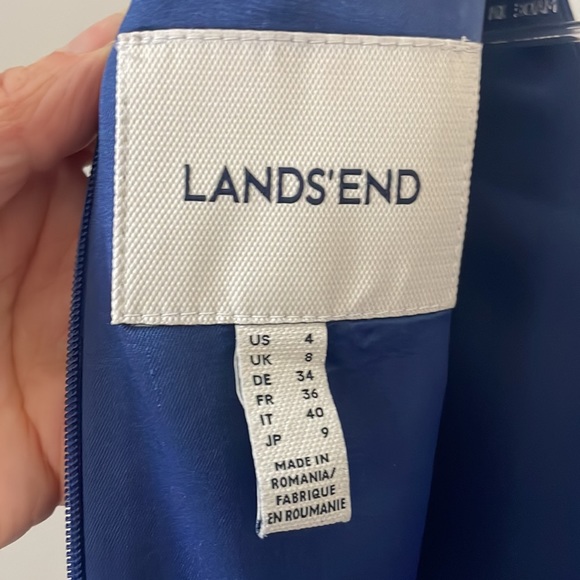 Lands End Size 4 Blue Sleeveless Spring Dress - Picture 4 of 8